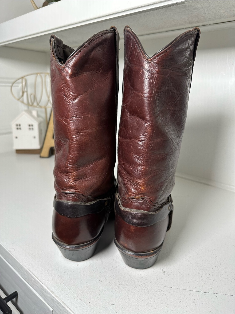 Acme Cowboy Boots Womens 10 Brown Harness Western Vintage Biker Cowgirl USA - Picture 6 of 9